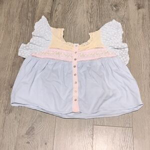 LoveShackFancy Pastel Lace Crop Top